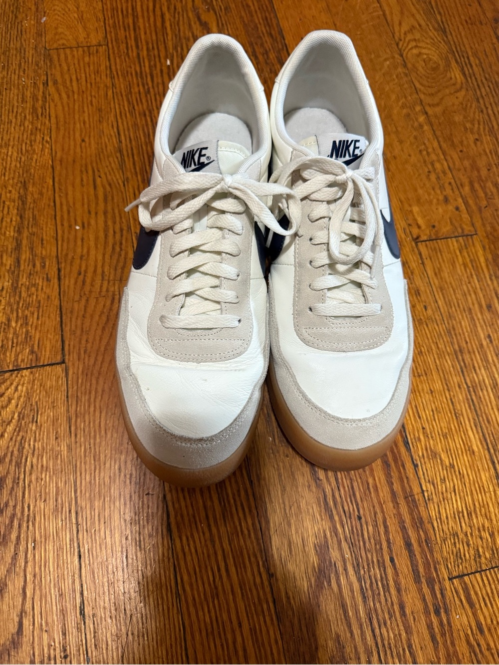 Nike White Navy Gum Retro-Style Sneakers